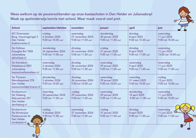 schema peuterochtenden 2024-2025